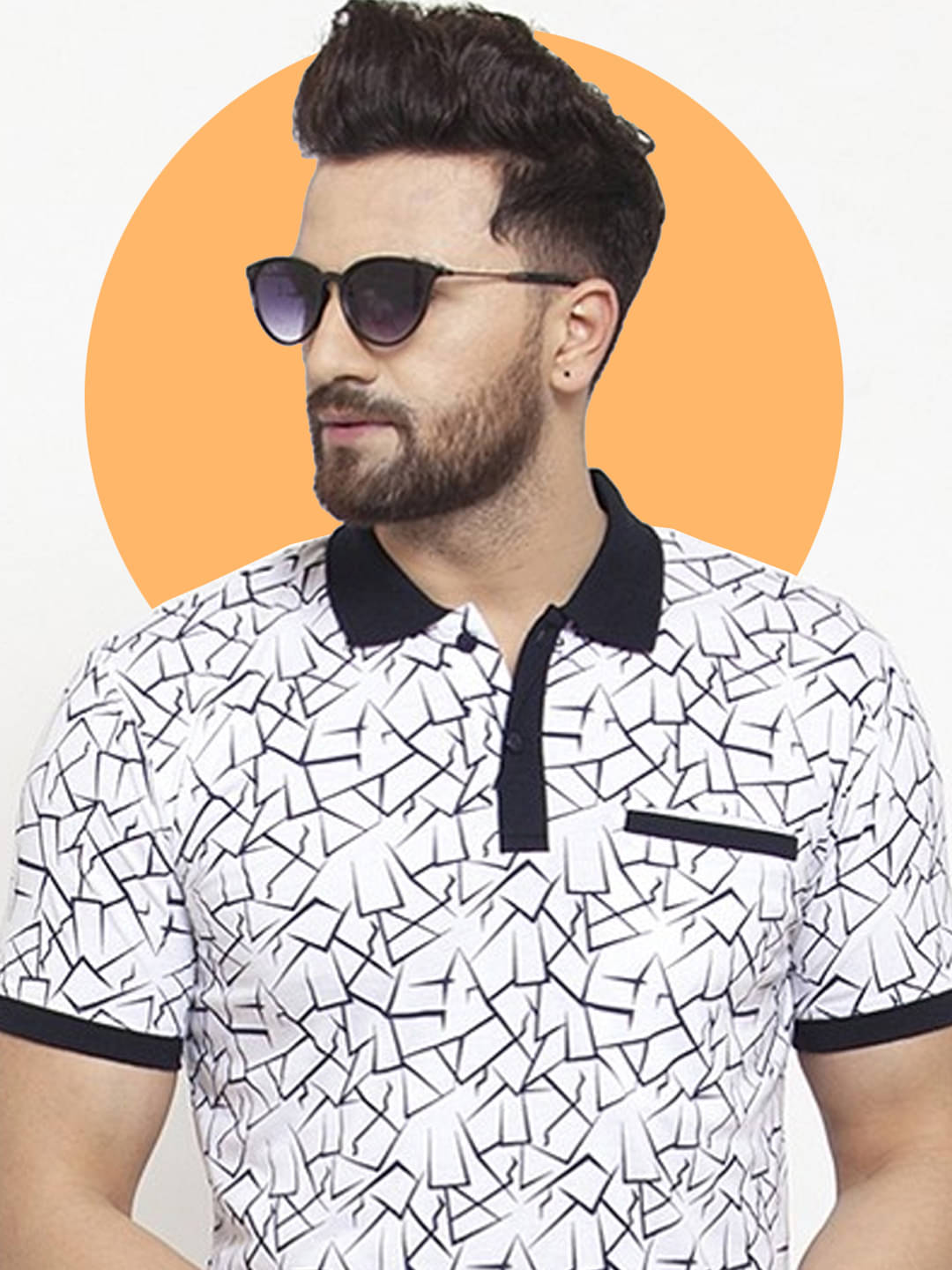     			GET GOLF Pack of 1 Cotton Blend Regular Fit Printed Half Sleeves Men's Polo T Shirt ( White )