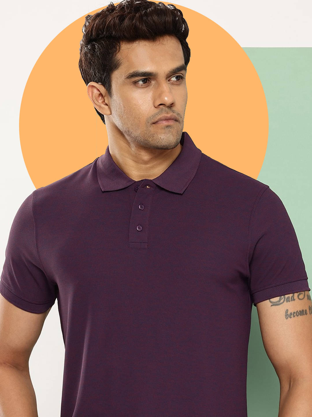     			GET GOLF Pack of 1 Cotton Blend Regular Fit Solid Half Sleeves Men's Polo T Shirt ( Purple )