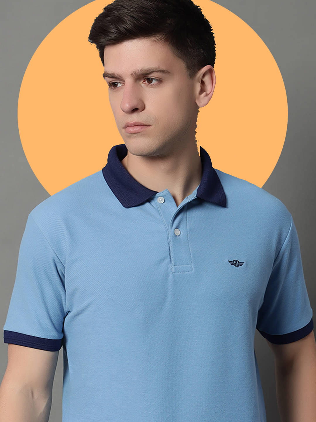     			GET GOLF Pack of 1 Cotton Blend Regular Fit Solid Half Sleeves Men's Polo T Shirt ( Light Blue )
