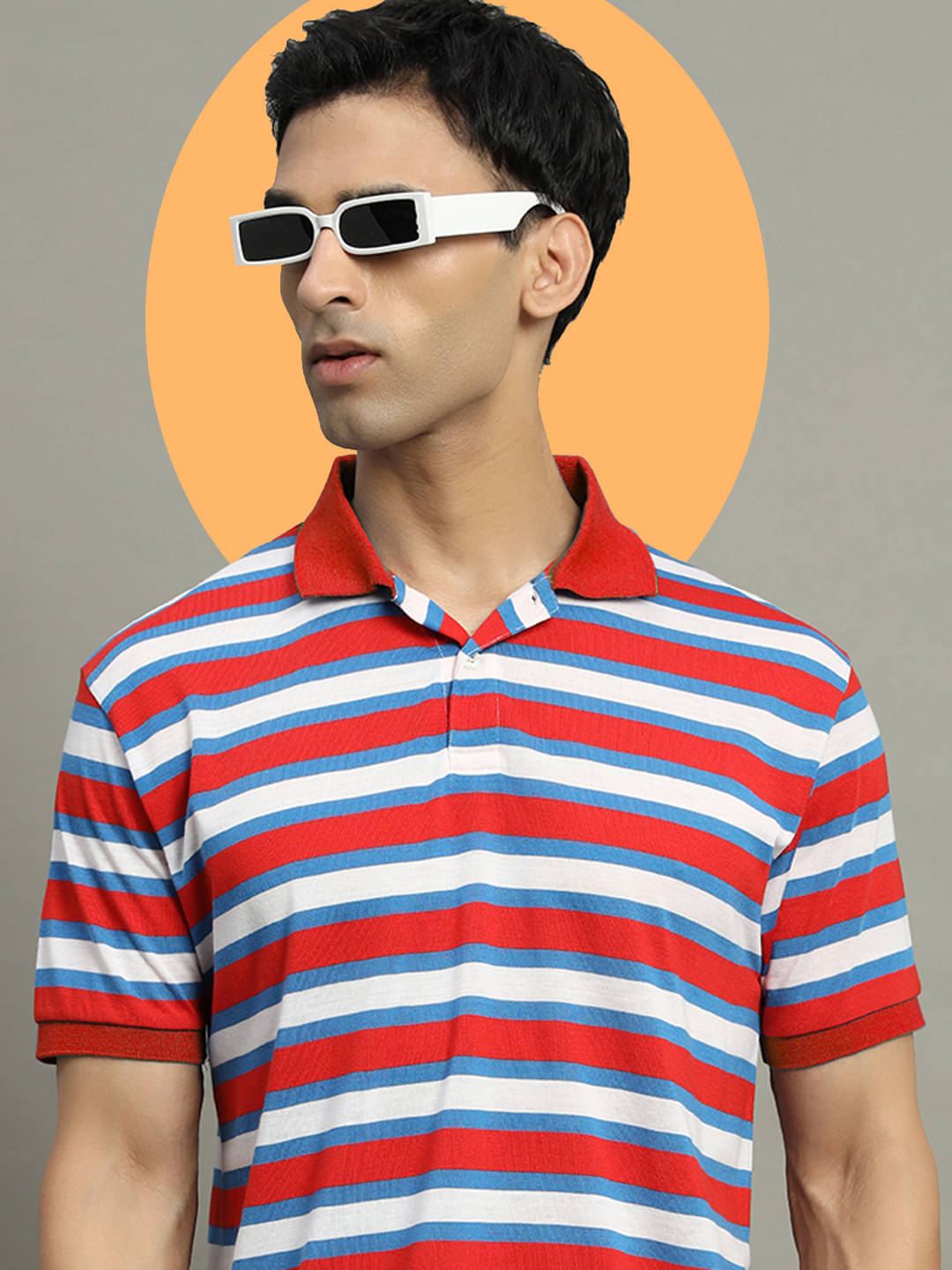 GET GOLF Pack of 1 Cotton Blend Regular Fit Striped Half Sleeves Men's Polo T Shirt ( Red ) GET GOLF Pack of 1 Cotton Blend Regular Fit Striped Half Sleeves Men's Polo T Shirt ( Red )