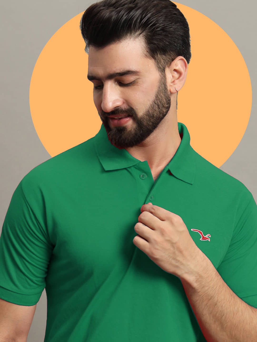 GET GOLF Pack of 1 Cotton Blend Regular Fit Solid Half Sleeves Men's Polo T Shirt ( Green )