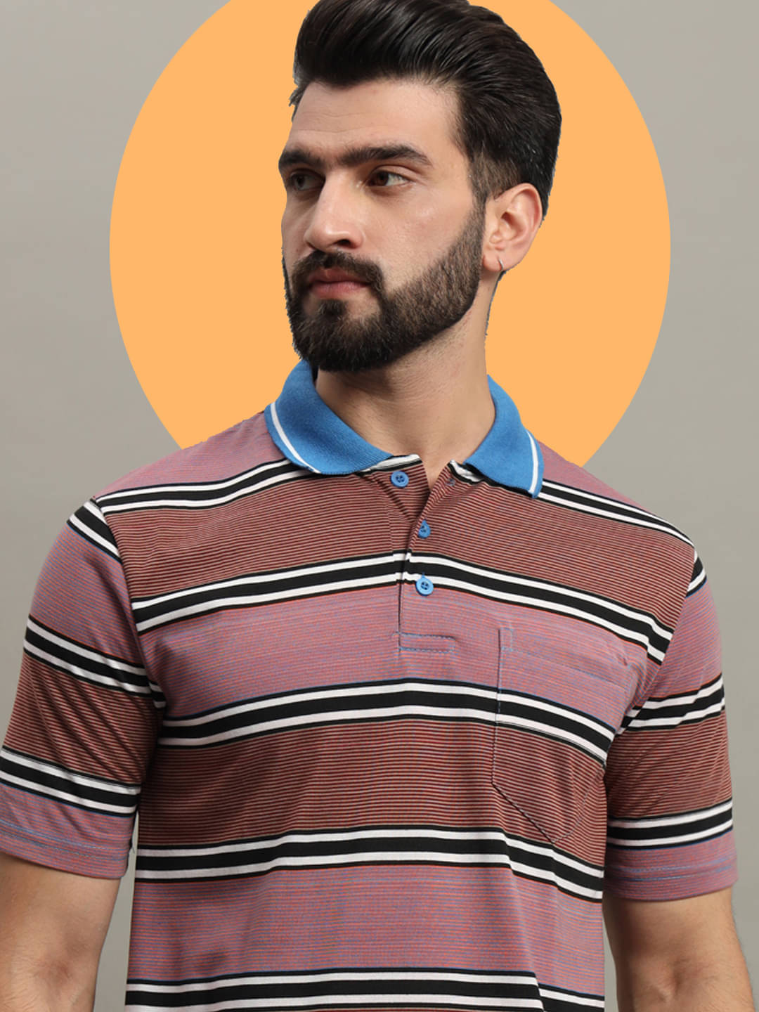 GET GOLF Pack of 1 Cotton Blend Regular Fit Striped Half Sleeves Men's Polo T Shirt ( Multicolor ) GET GOLF Pack of 1 Cotton Blend Regular Fit Striped Half Sleeves Men's Polo T Shirt ( Multicolor )