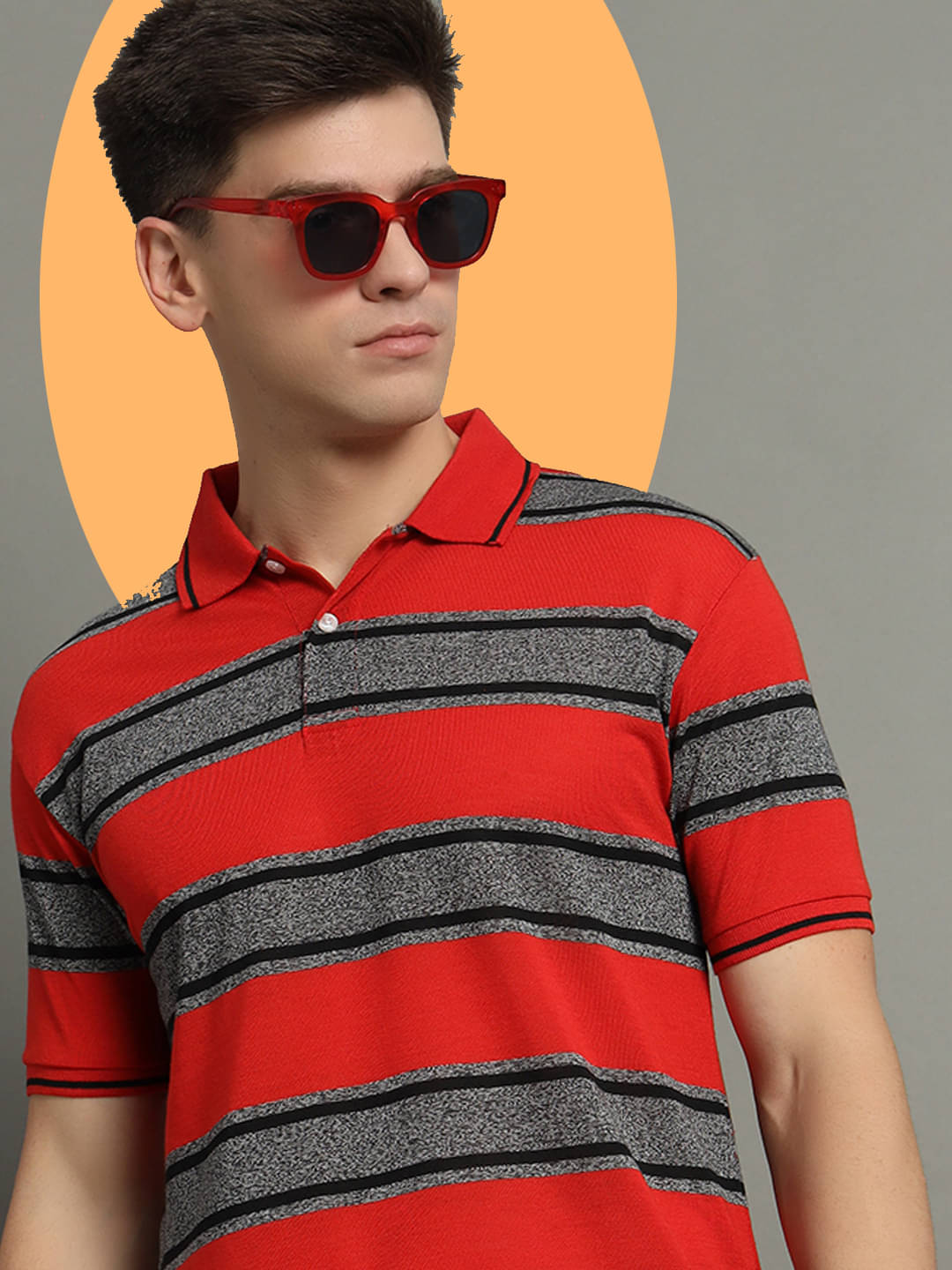 GET GOLF Pack of 1 Cotton Blend Regular Fit Striped Half Sleeves Men's Polo T Shirt ( Red ) GET GOLF Pack of 1 Cotton Blend Regular Fit Striped Half Sleeves Men's Polo T Shirt ( Red )