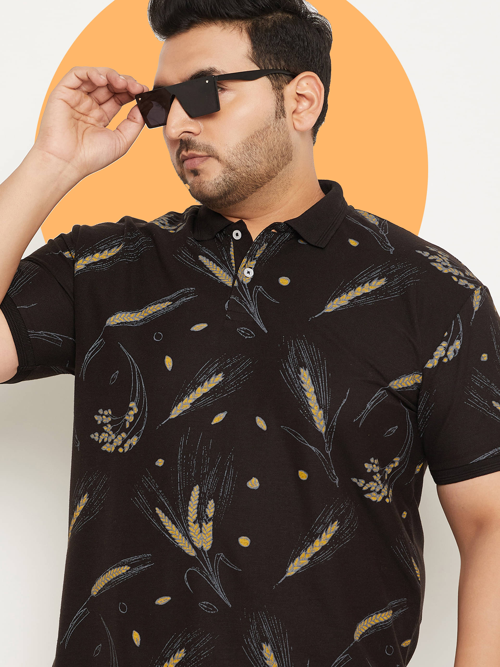     			GET GOLF Pack of 1 Cotton Blend Regular Fit Printed Half Sleeves Men's Polo T Shirt ( Black )