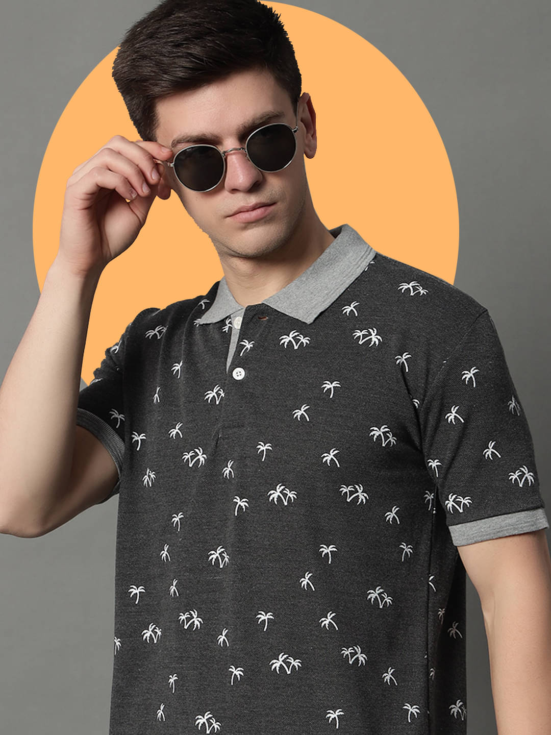 GET GOLF Pack of 1 Cotton Blend Regular Fit Printed Half Sleeves Men's Polo T Shirt ( Grey )     			GET GOLF Pack of 1 Cotton Blend Regular Fit Printed Half Sleeves Men's Polo T Shirt ( Grey )