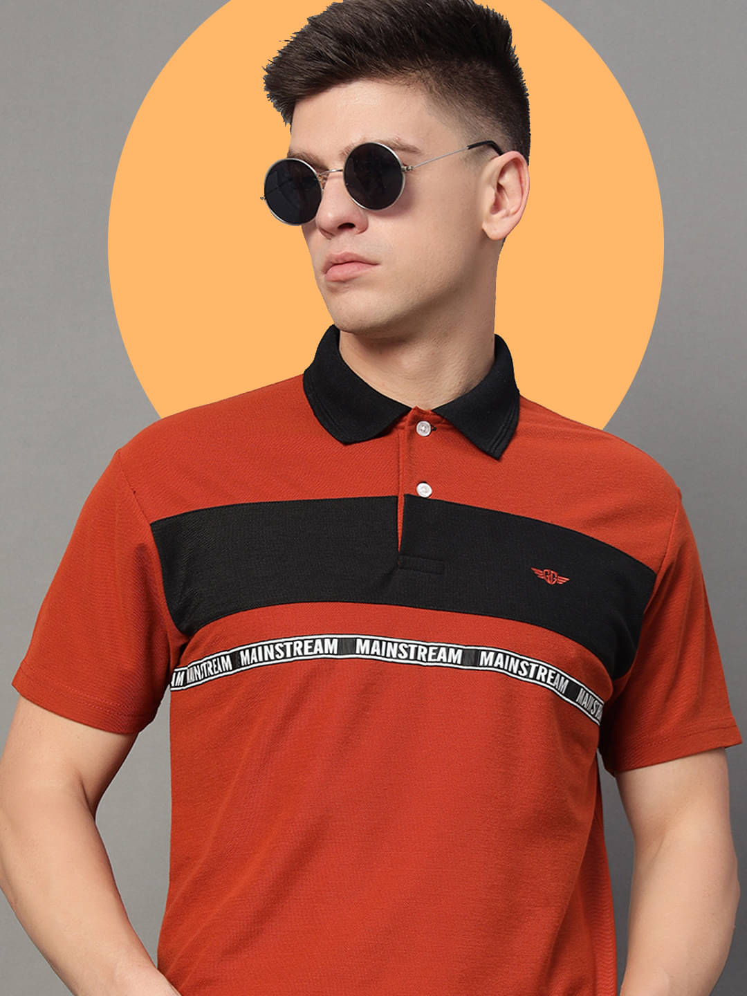 GET GOLF Pack of 1 Cotton Blend Regular Fit Colorblock Half Sleeves Men's Polo T Shirt ( Orange ) GET GOLF Pack of 1 Cotton Blend Regular Fit Colorblock Half Sleeves Men's Polo T Shirt ( Orange )