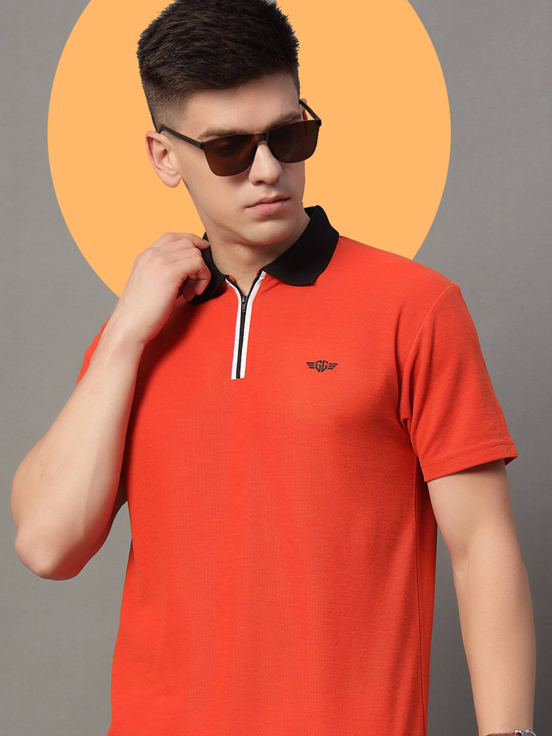 GET GOLF Pack of 1 Cotton Blend Regular Fit Solid Half Sleeves Men's Polo T Shirt ( Orange ) GET GOLF Pack of 1 Cotton Blend Regular Fit Solid Half Sleeves Men's Polo T Shirt ( Orange )