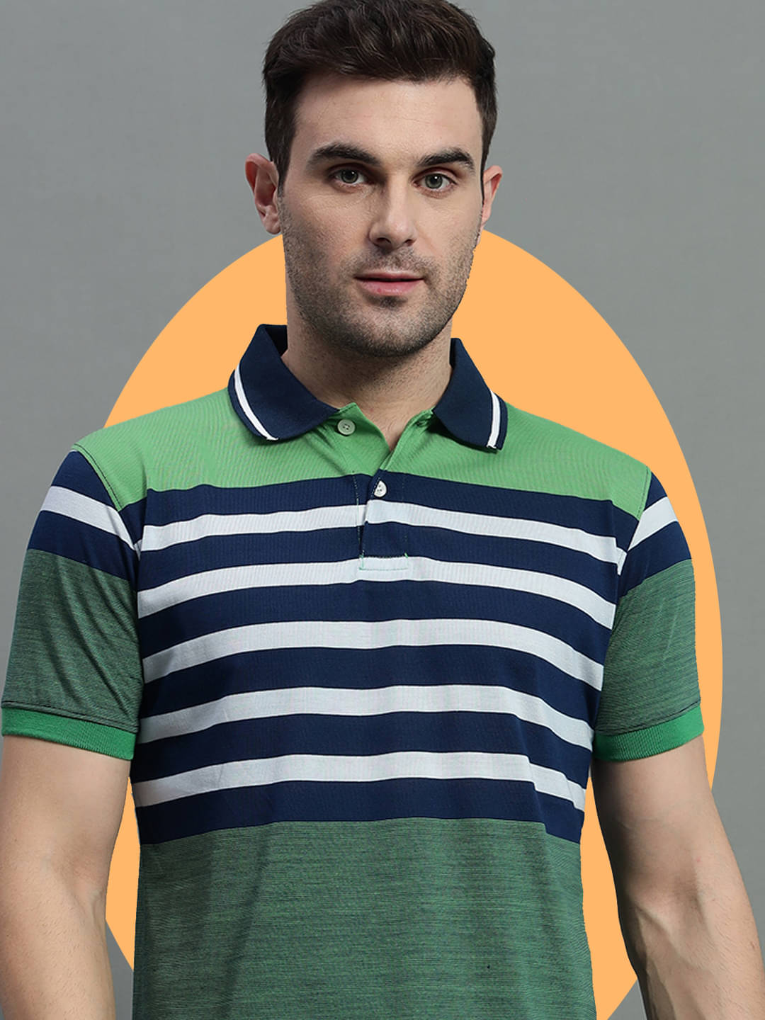     			GET GOLF Pack of 1 Cotton Blend Regular Fit Striped Half Sleeves Men's Polo T Shirt ( Multicolor )