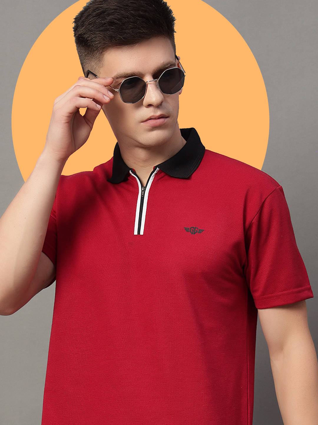     			GET GOLF Pack of 1 Cotton Blend Regular Fit Solid Half Sleeves Men's Polo T Shirt ( Maroon )