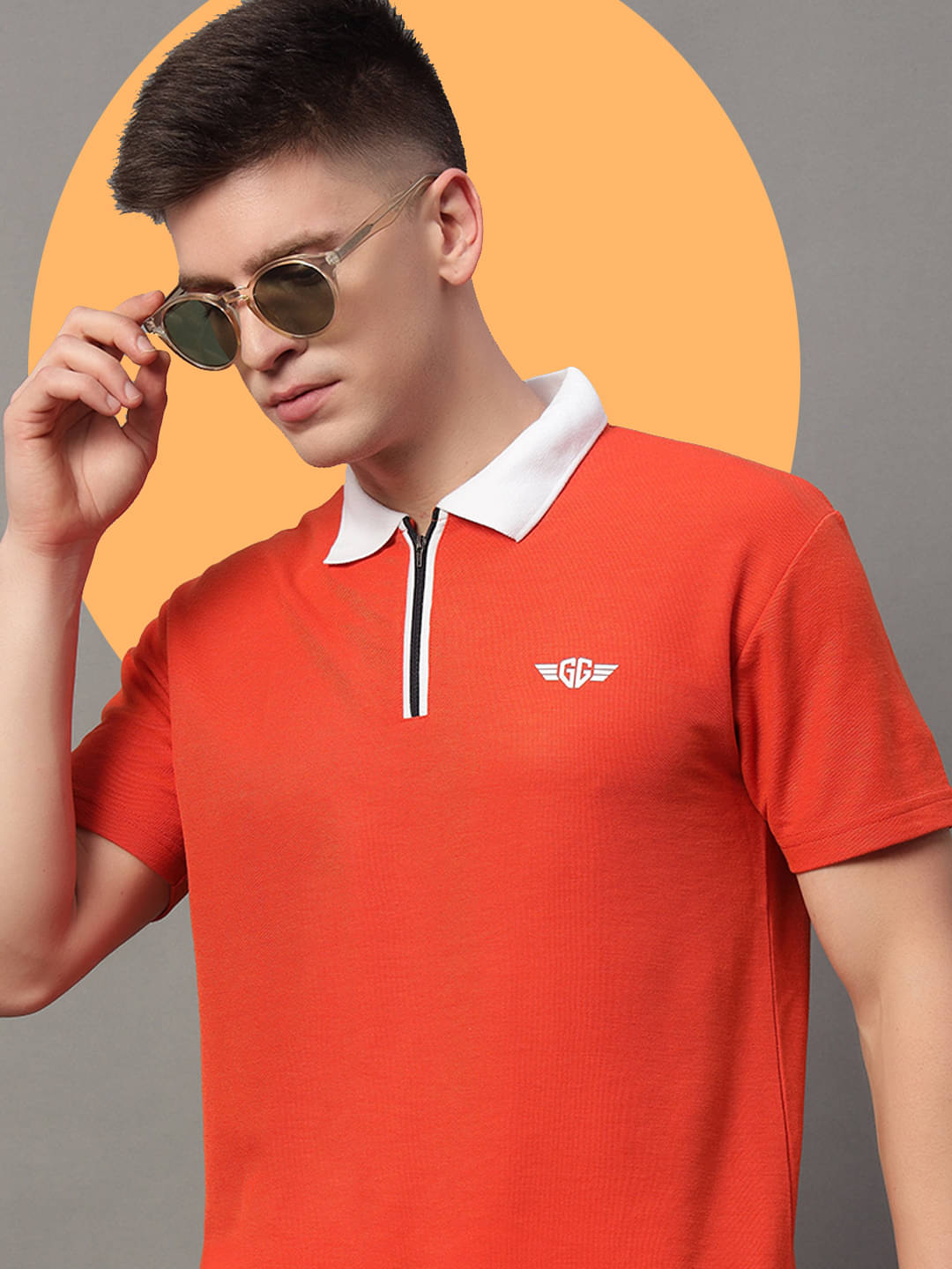 GET GOLF Pack of 1 Cotton Blend Regular Fit Solid Half Sleeves Men's Polo T Shirt ( Orange ) GET GOLF Pack of 1 Cotton Blend Regular Fit Solid Half Sleeves Men's Polo T Shirt ( Orange )