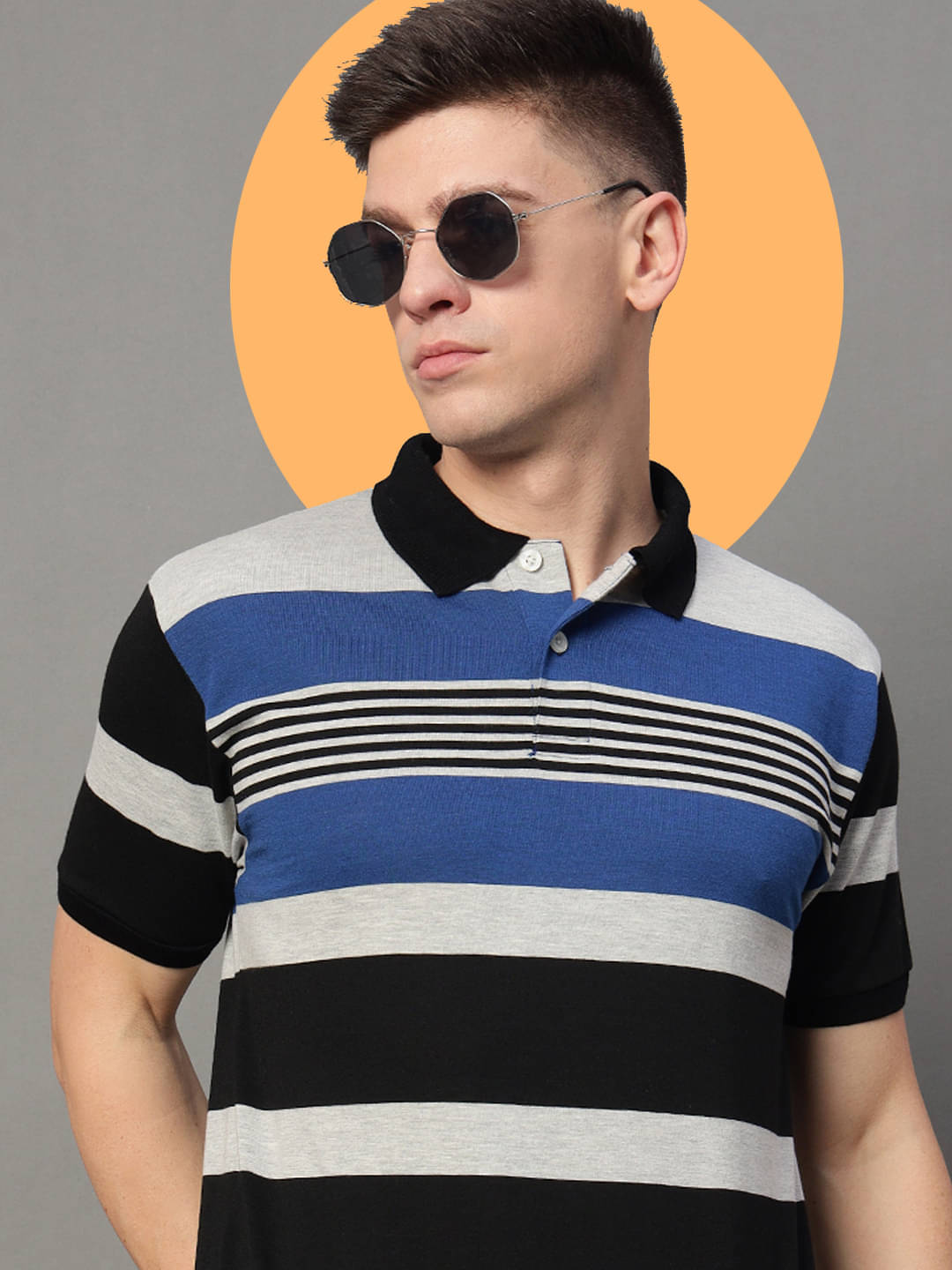 GET GOLF Pack of 1 Cotton Blend Regular Fit Striped Half Sleeves Men's Polo T Shirt ( Multicolor ) GET GOLF Pack of 1 Cotton Blend Regular Fit Striped Half Sleeves Men's Polo T Shirt ( Multicolor )