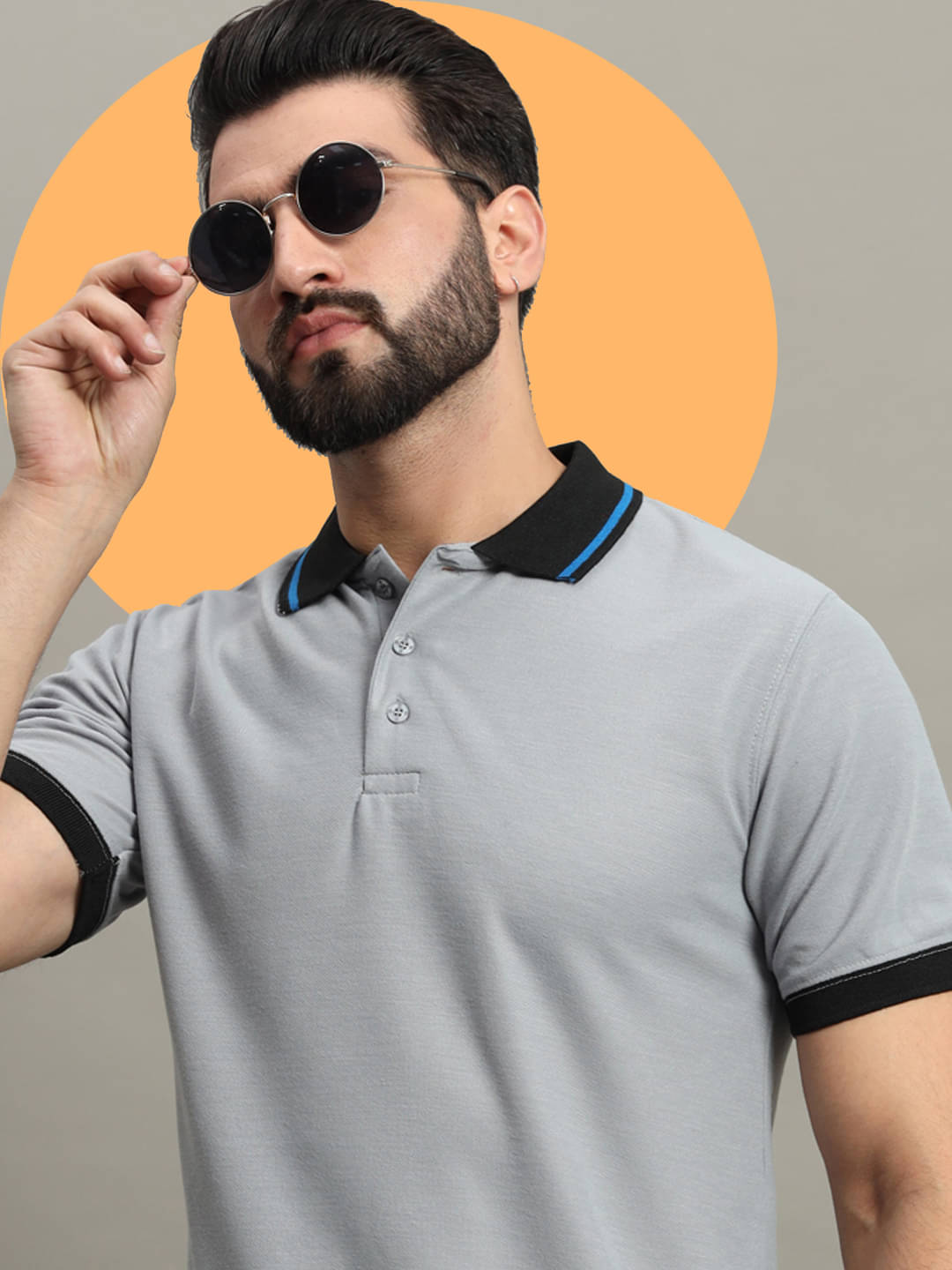 GET GOLF Pack of 1 Cotton Blend Regular Fit Solid Half Sleeves Men's Polo T Shirt ( Grey ) GET GOLF Pack of 1 Cotton Blend Regular Fit Solid Half Sleeves Men's Polo T Shirt ( Grey )