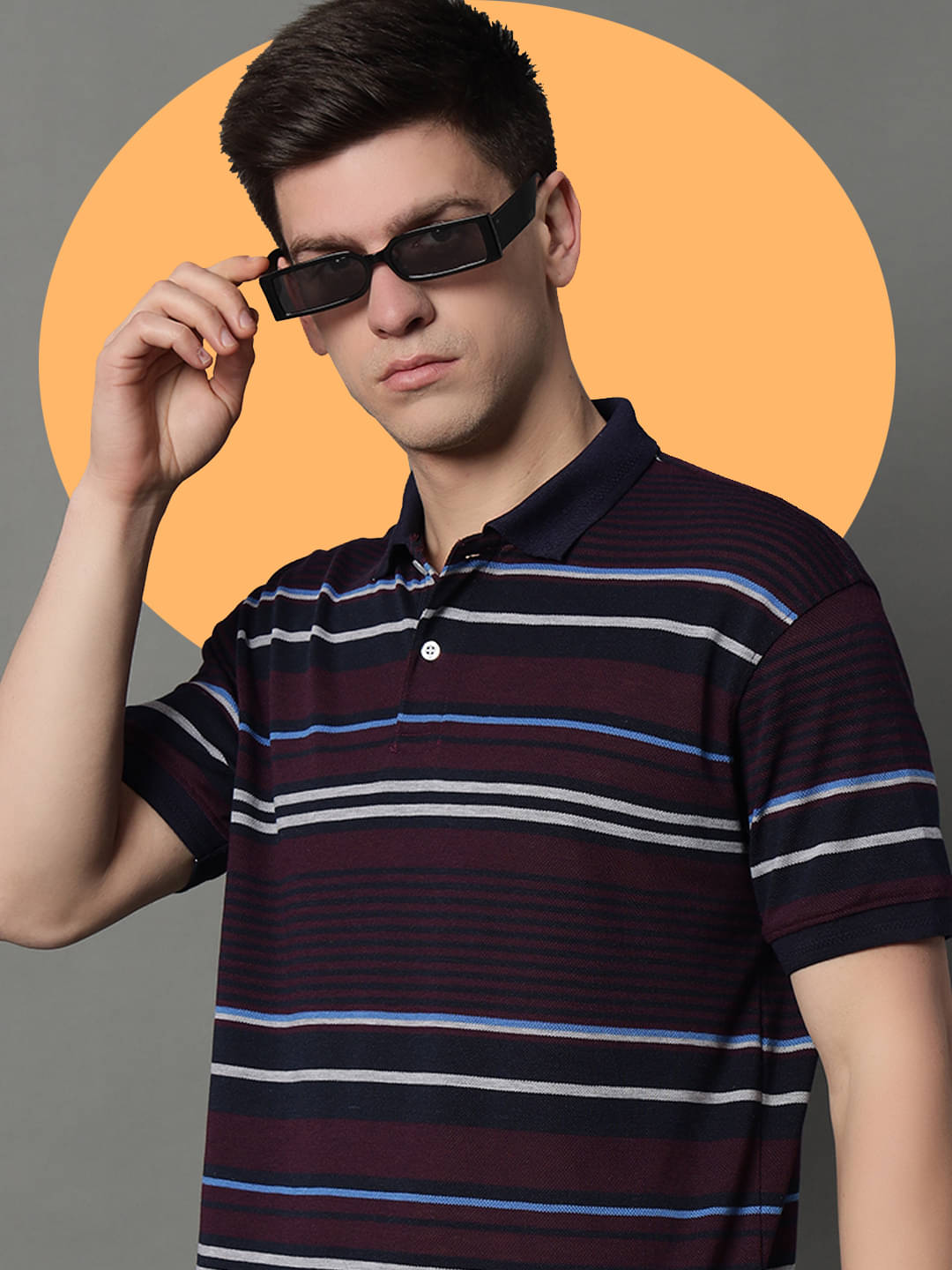 GET GOLF Pack of 1 Cotton Blend Regular Fit Striped Half Sleeves Men's Polo T Shirt ( Blue ) GET GOLF Pack of 1 Cotton Blend Regular Fit Striped Half Sleeves Men's Polo T Shirt ( Blue )