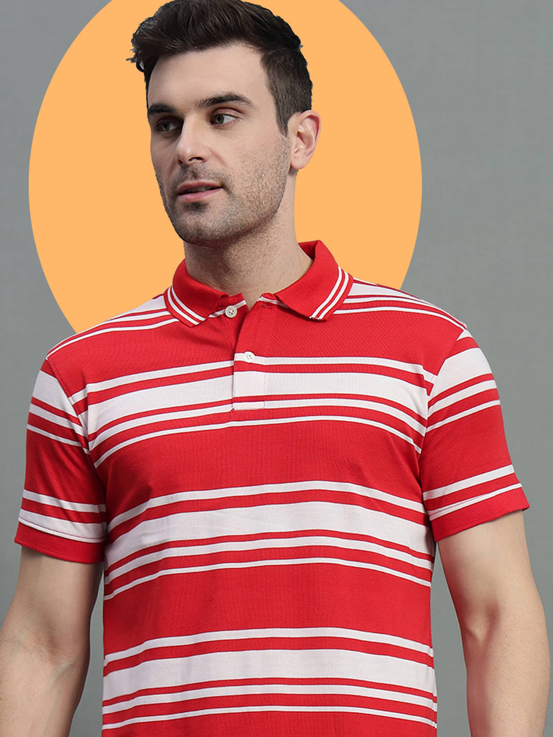 GET GOLF Pack of 1 Cotton Blend Regular Fit Striped Half Sleeves Men's Polo T Shirt ( Red )     			GET GOLF Pack of 1 Cotton Blend Regular Fit Striped Half Sleeves Men's Polo T Shirt ( Red )