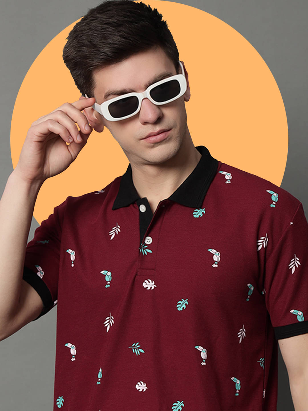 GET GOLF Pack of 1 Cotton Blend Regular Fit Printed Half Sleeves Men's Polo T Shirt ( Maroon ) GET GOLF Pack of 1 Cotton Blend Regular Fit Printed Half Sleeves Men's Polo T Shirt ( Maroon )
