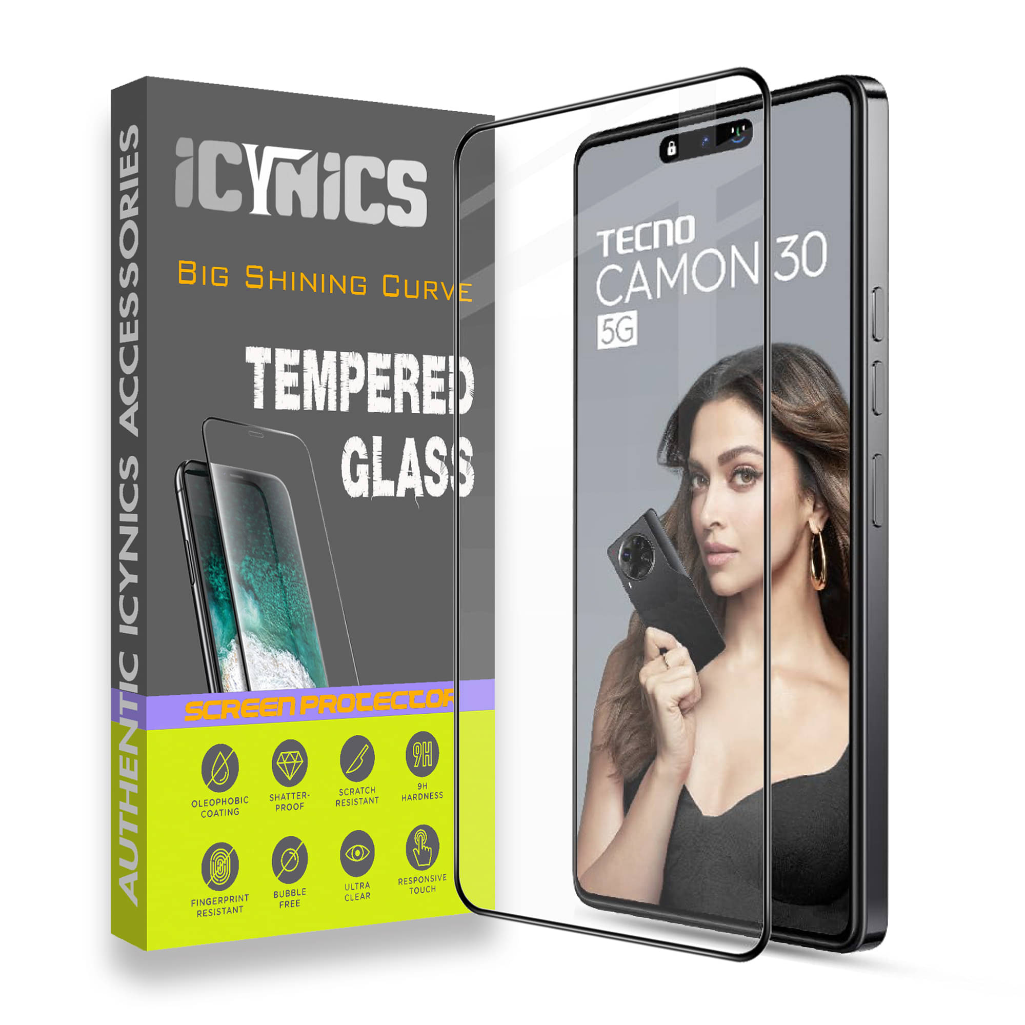 Icynics Tempered Glass Compatible For Tecno Camon 30 ( Pack of 1 )     			Icynics Tempered Glass Compatible For Tecno Camon 30 ( Pack of 1 )