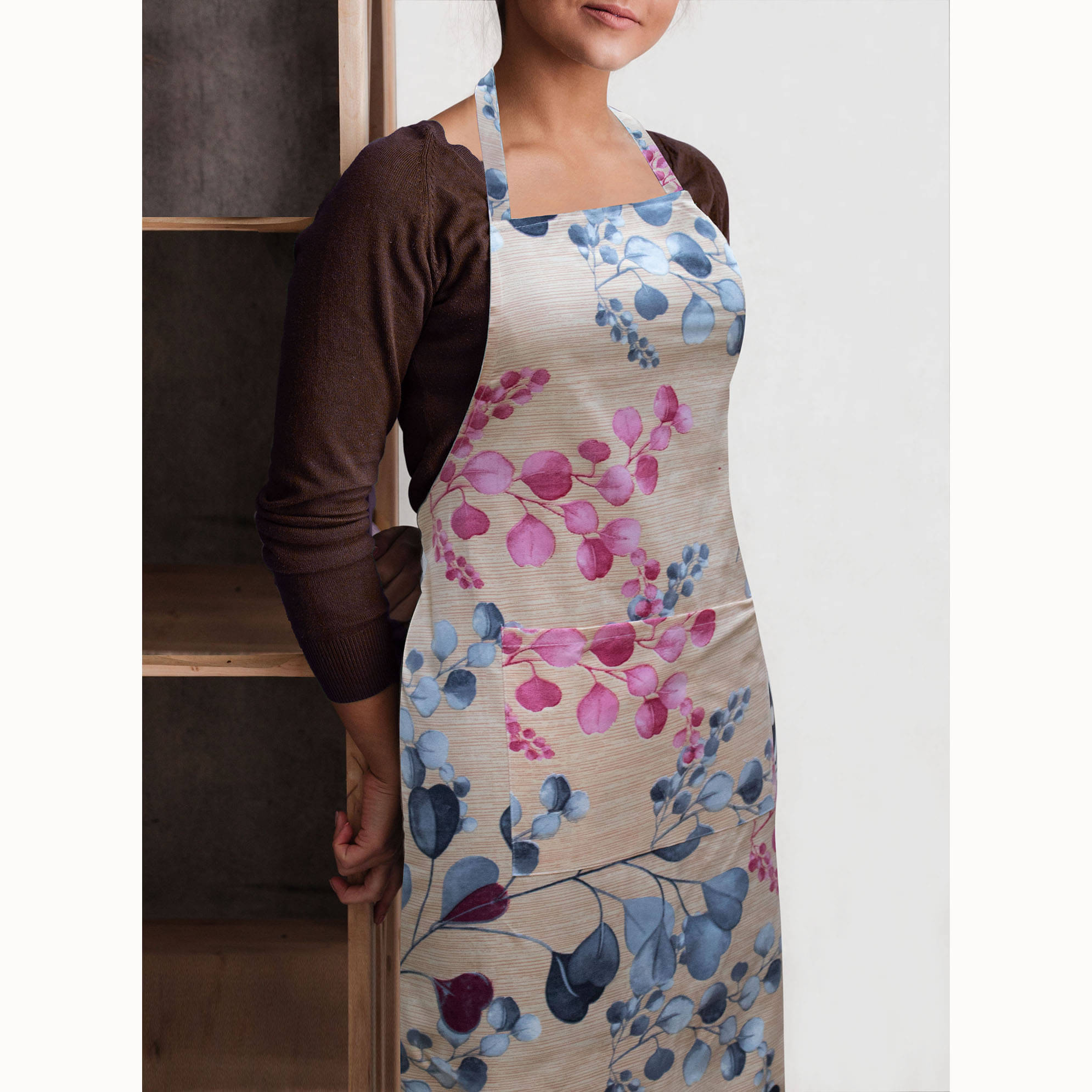     			Oasis Hometex Polyester Printed Kitchen Apron with 1 Center Pocket ( Pack of 1 )