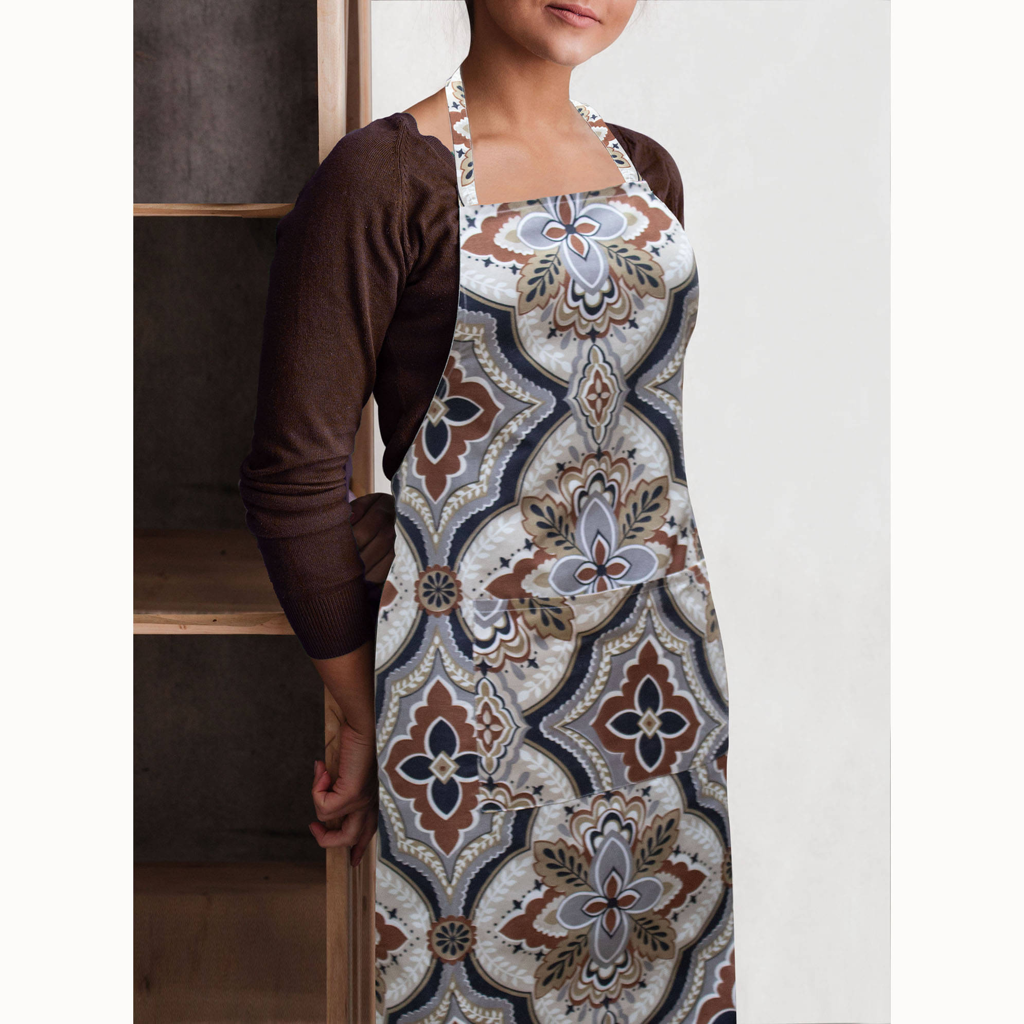 Oasis Hometex Polyester Printed Kitchen Apron with 1 Center Pocket ( Pack of 1 ) Oasis Hometex Polyester Printed Kitchen Apron with 1 Center Pocket ( Pack of 1 )