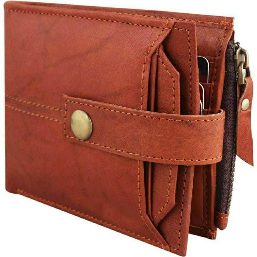     			Sonrisa 100% Leather Self Design Men's Regular Wallet With More Than 10 Slots For Card ( Tan , Pack of 1 )