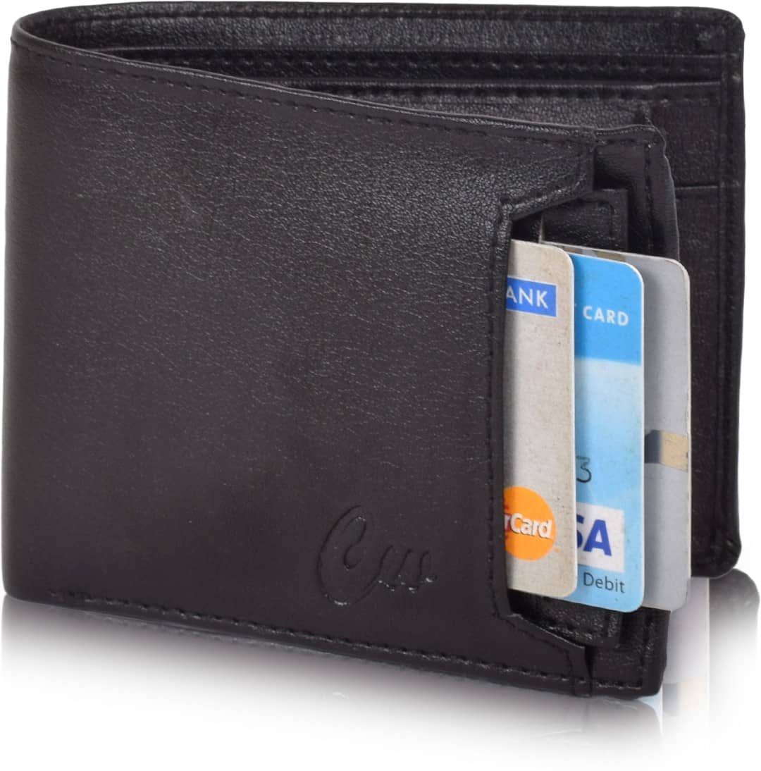 Sonrisa 100% Leather Solid Men's Regular Wallet With 9 Slots For Card ( Black , Pack of 1 ) - Handbags | Buy online on ZillyBuy