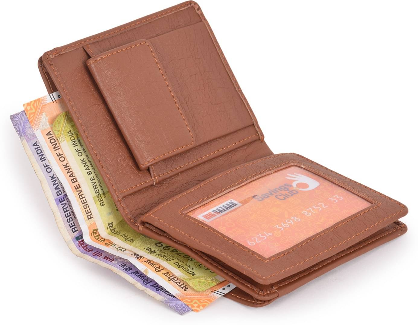     			Sonrisa PU Self Design Men's Regular Wallet With 10 Slots For Card ( Tan , Pack of 1 )