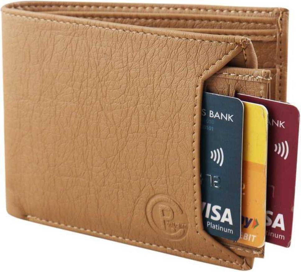     			Sonrisa PU Solid Men's Regular Wallet With 9 Slots For Card ( Khaki , Pack of 1 )