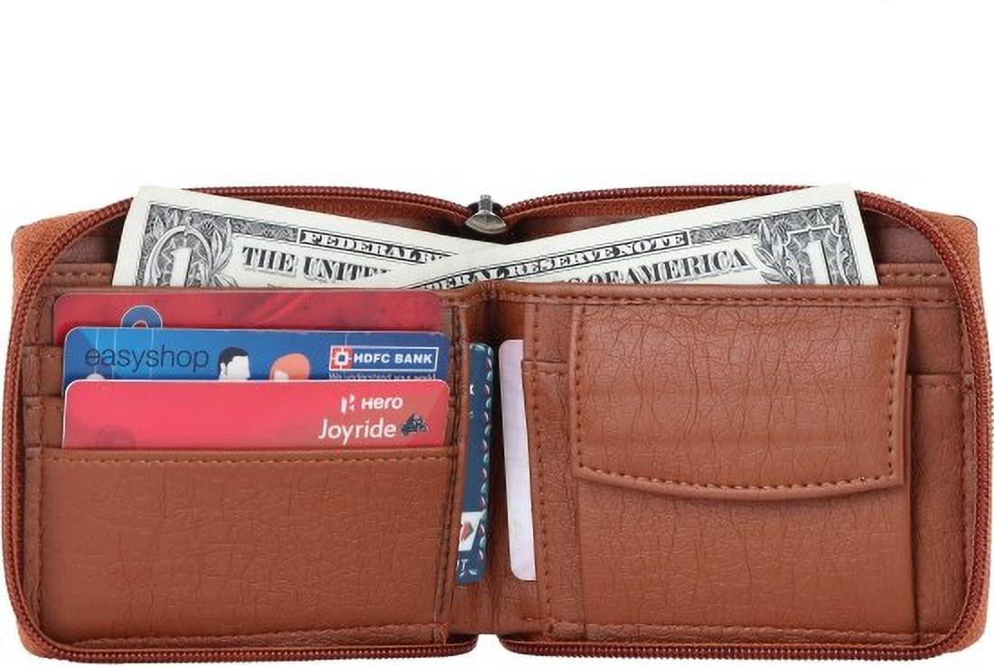     			Sonrisa PU Solid Men's Regular Wallet With 10 Slots For Card ( Tan , Pack of 1 )