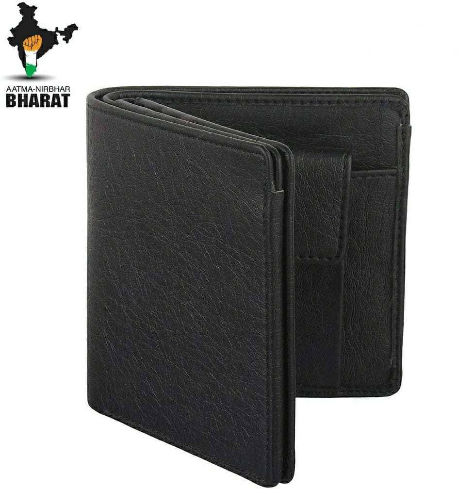     			Sonrisa PU Solid Men's Regular Wallet With 10 Slots For Card ( Black , Pack of 1 )