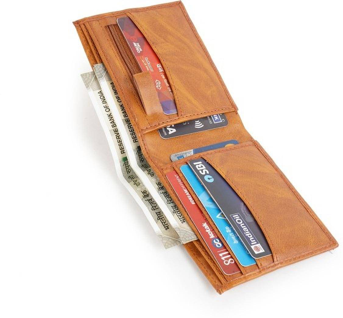     			Sonrisa PU Solid Men's Regular Wallet With 9 Slots For Card ( Orange , Pack of 1 )