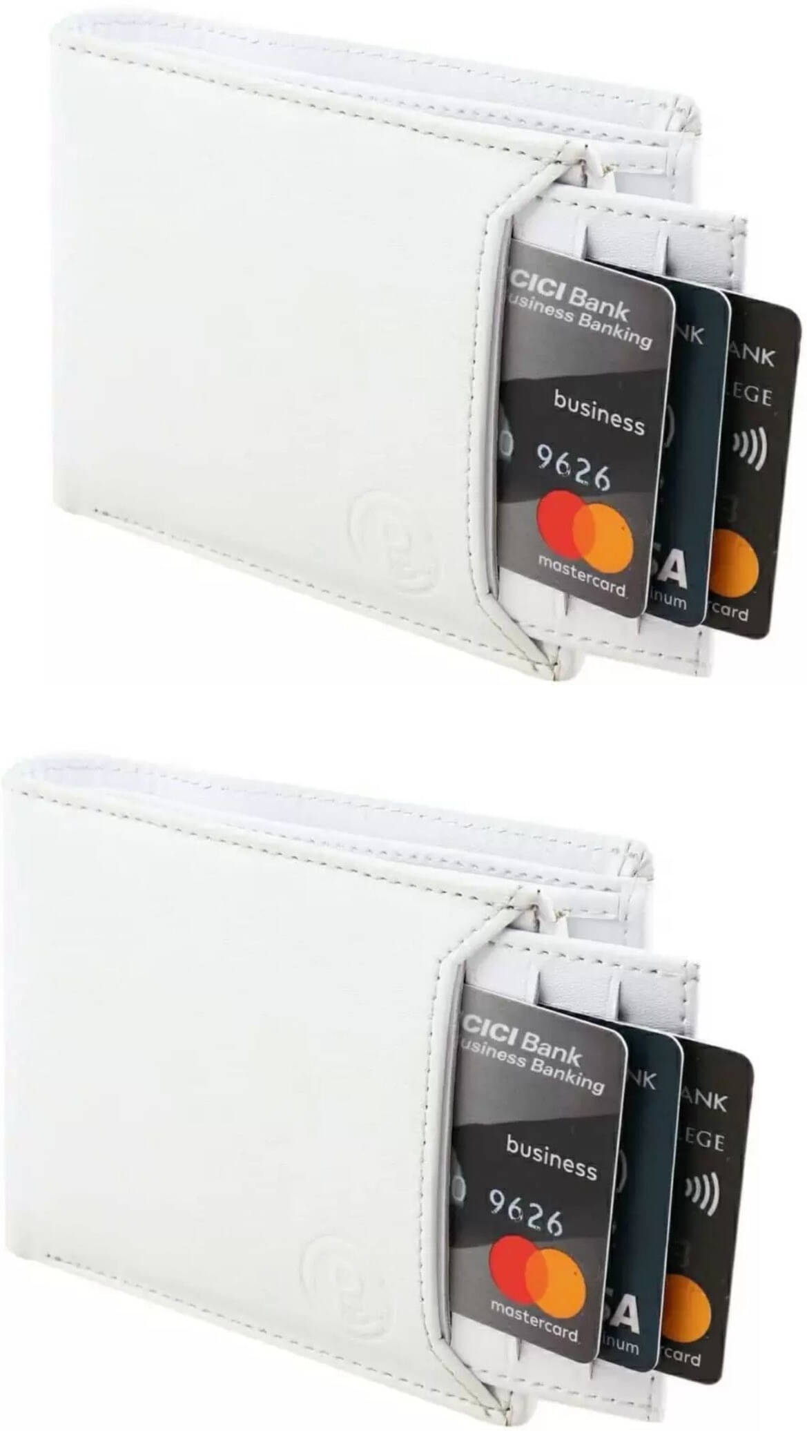     			Sonrisa PU Solid Men's Regular Wallet With More Than 10 Slots For Card ( White , Pack of 2 )