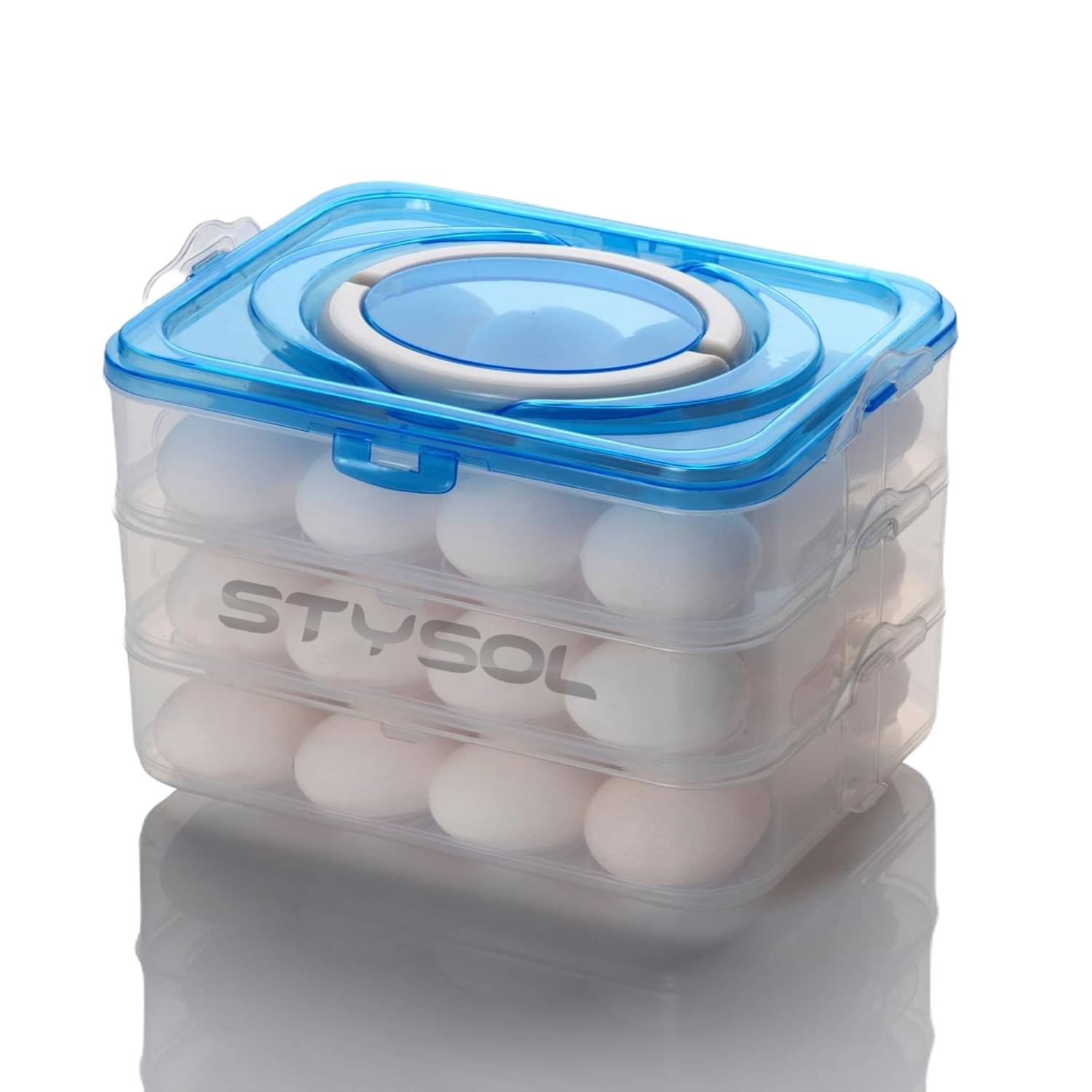     			Stysol Egg Container Plastic White Egg Container ( Set of 1 )
