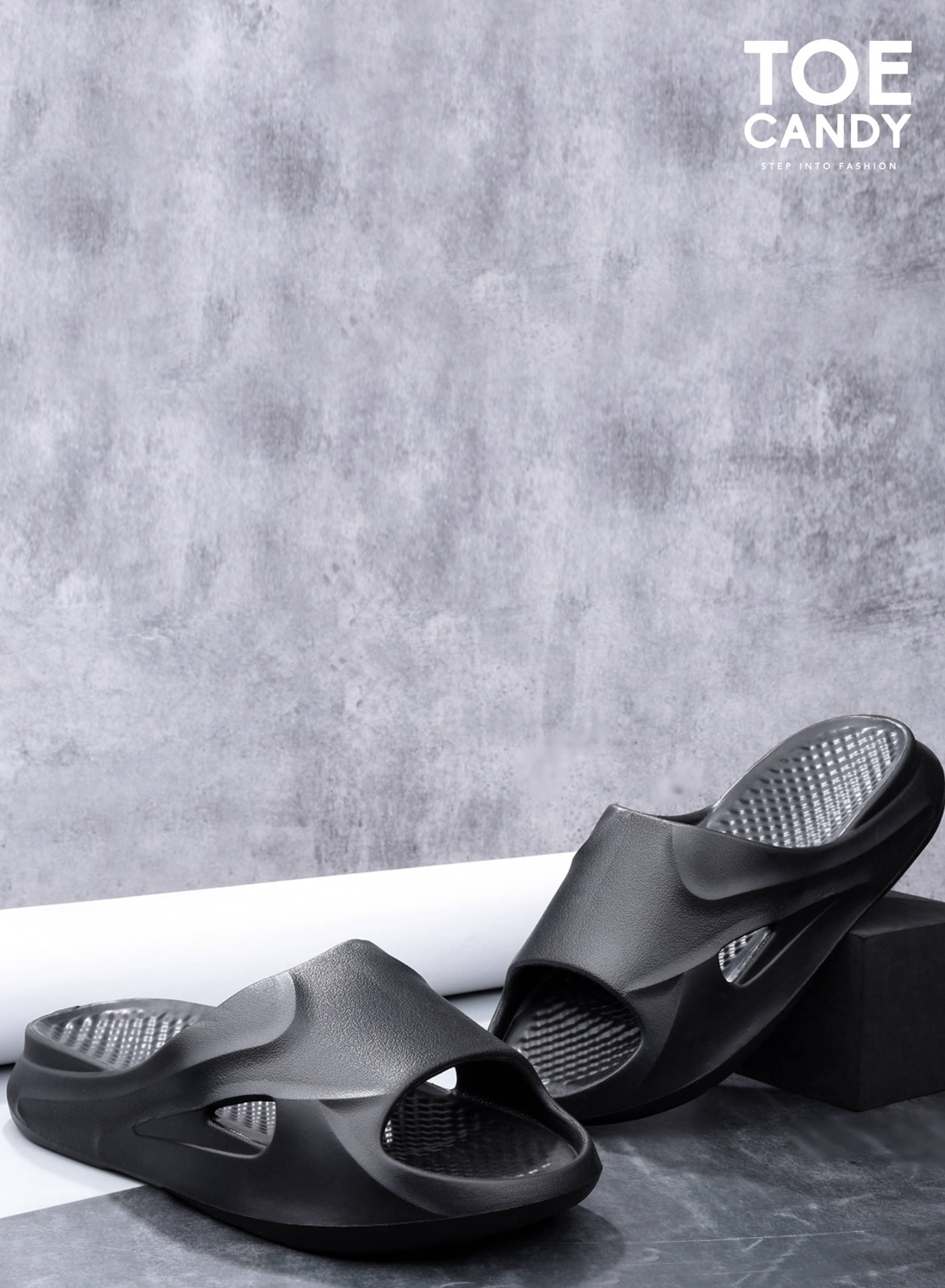     			TOE CANDY Black Men's Slide Flip Flop