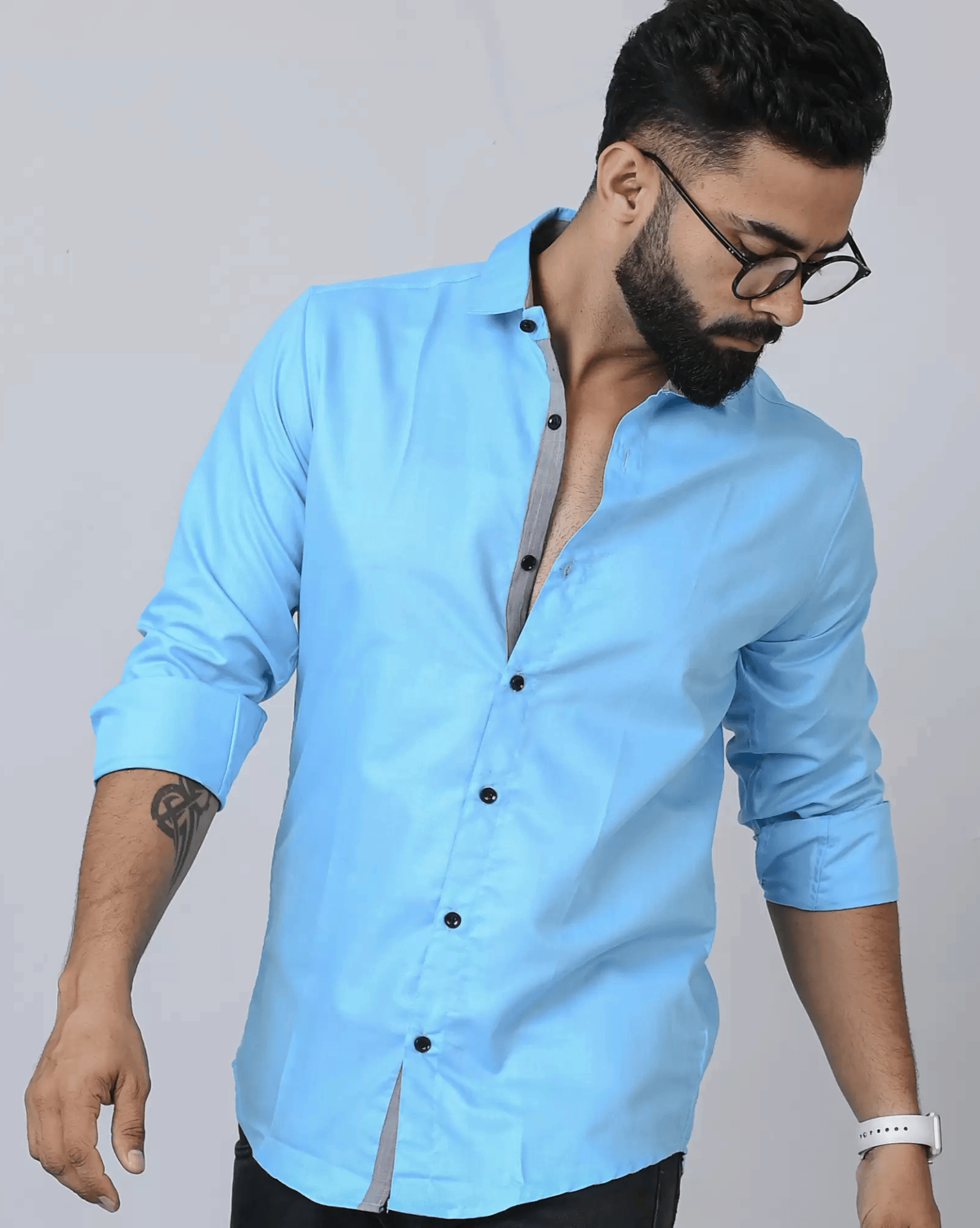     			VERTUSY Cotton Blend Regular Fit Solids Full Sleeves Men's Casual Shirt - Light Blue ( Pack of 1 )
