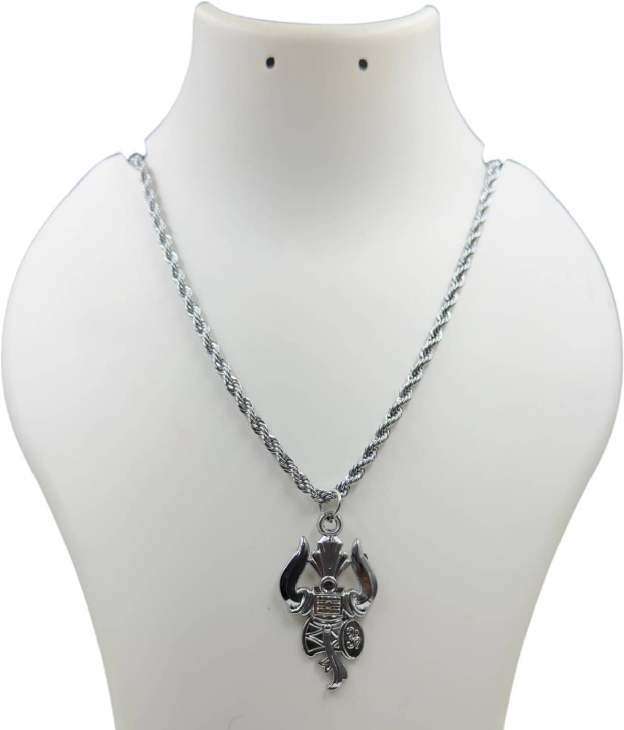 AKLINA Silver Religious Pendant With Chain ( Pack of 1 ) AKLINA Silver Religious Pendant With Chain ( Pack of 1 )