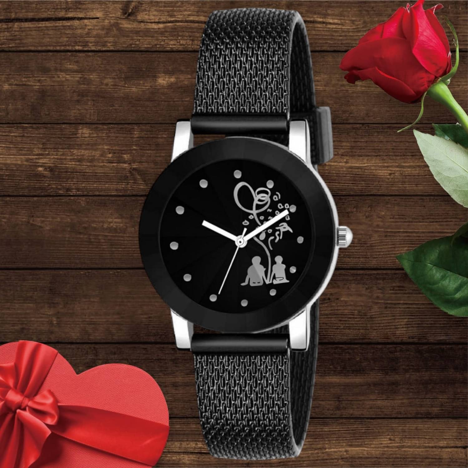     			Cosmic Black Resin Analog Womens Watch