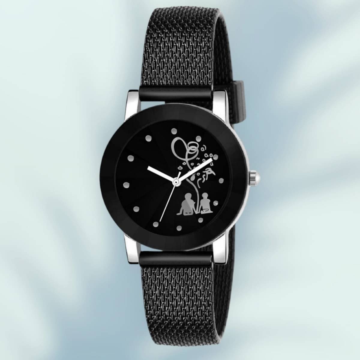     			Cosmic Black Resin Analog Womens Watch