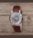 Cosmic Brown Leather Analog Men's Watch