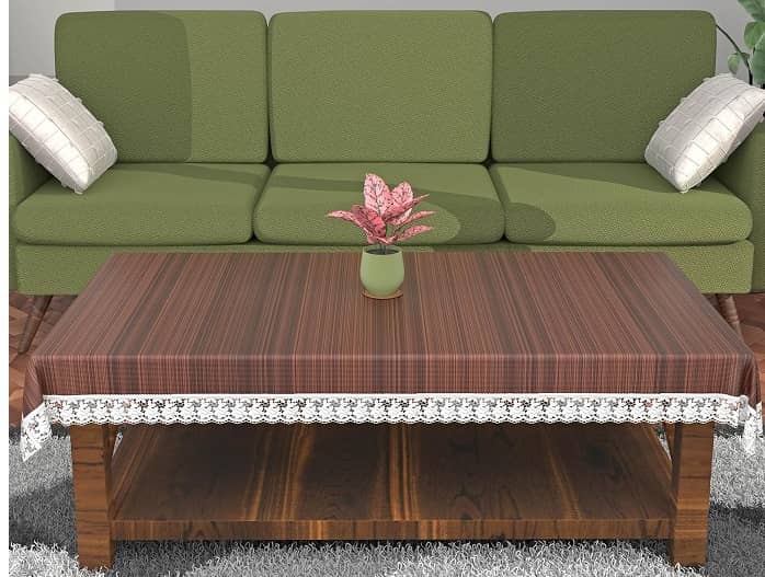 CreadCraft Printed PVC 4 Seater Rectangle Table Cover ( 150 x 105 ) cm Pack of 1 Multi