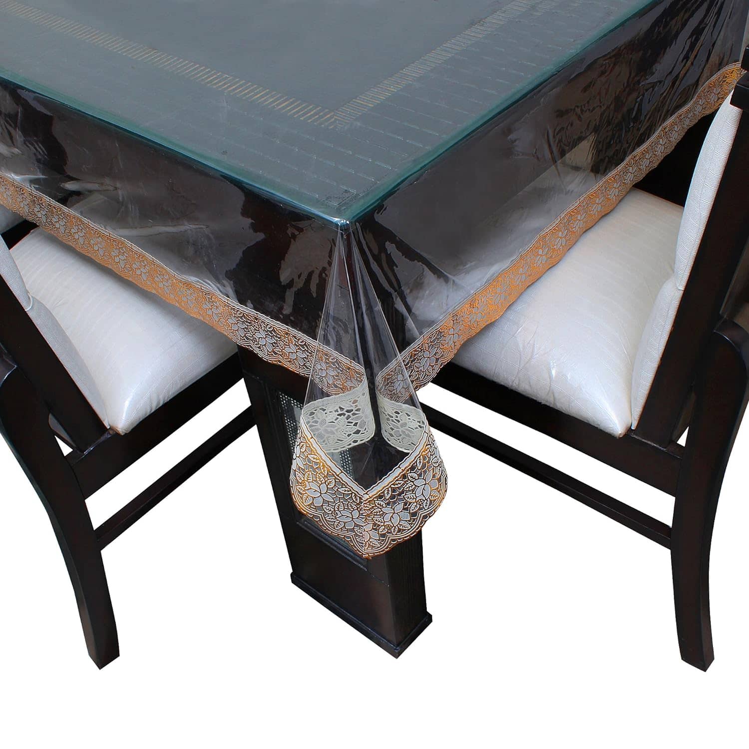 CreadCraft Printed PVC 4 Seater Rectangle Table Cover ( 150 x 105 ) cm Pack of 1 Multi