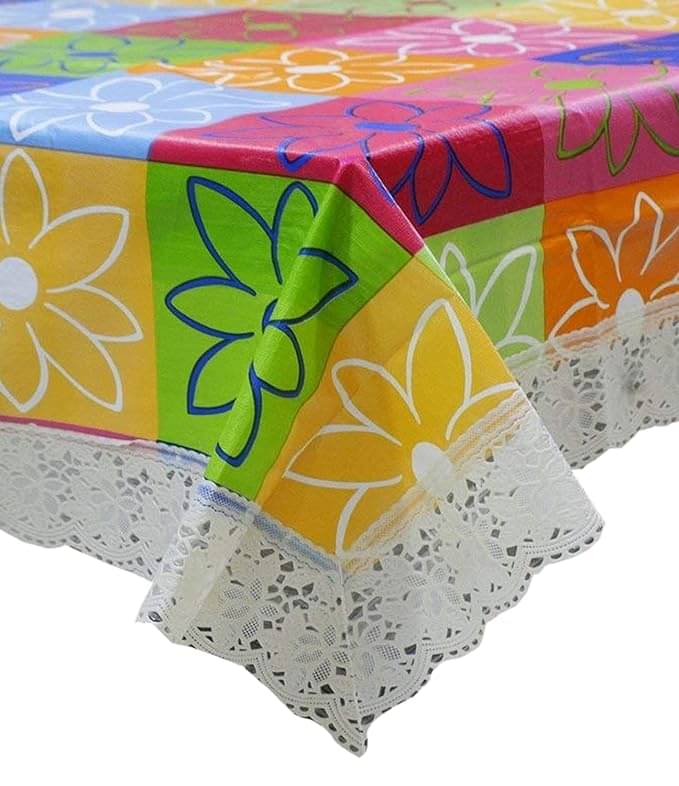     			CreadCraft Printed PVC 4 Seater Rectangle Table Cover ( 150 x 105 ) cm Pack of 1 Multi