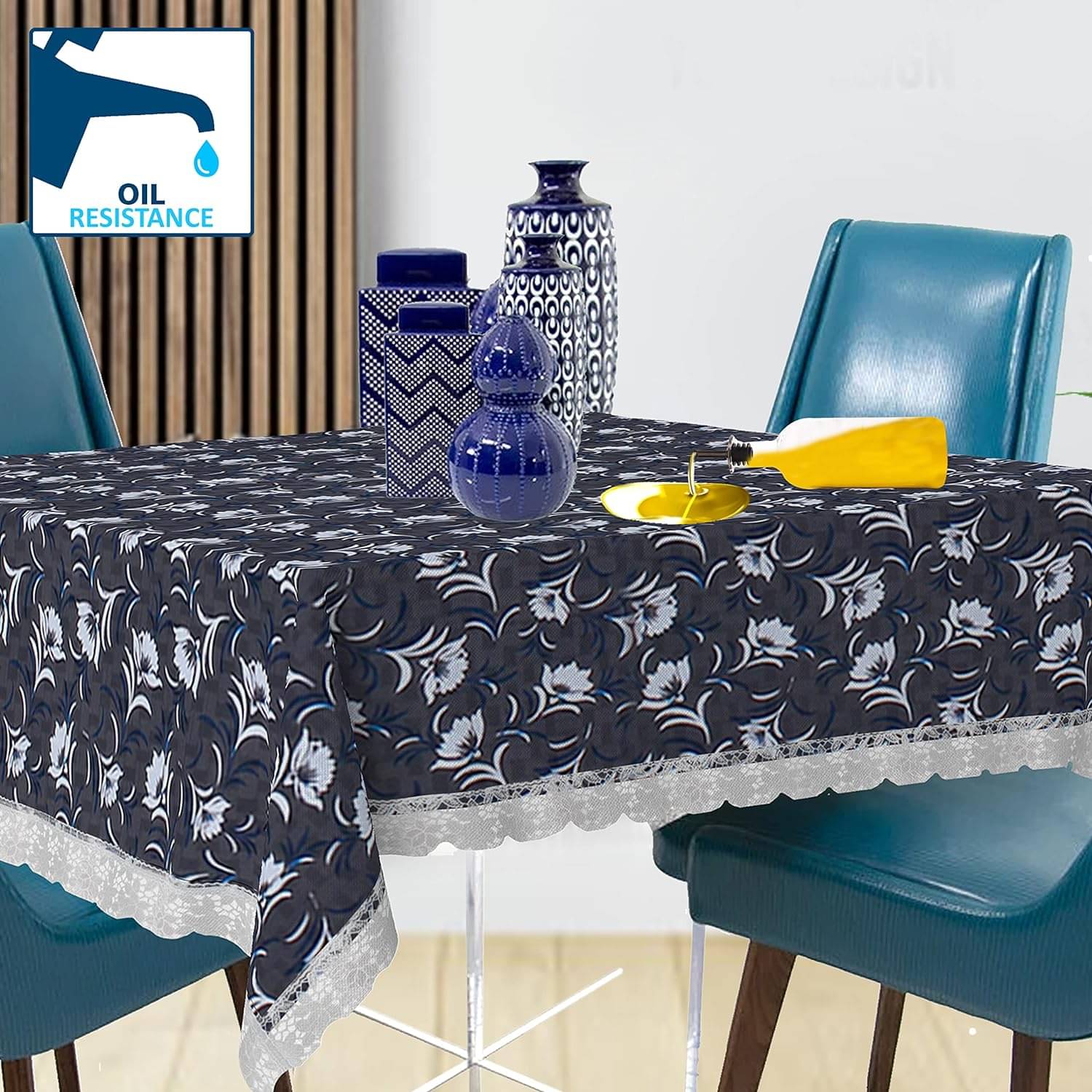     			CreadCraft Printed PVC 4 Seater Rectangle Table Cover ( 150 x 105 ) cm Pack of 1 Multi