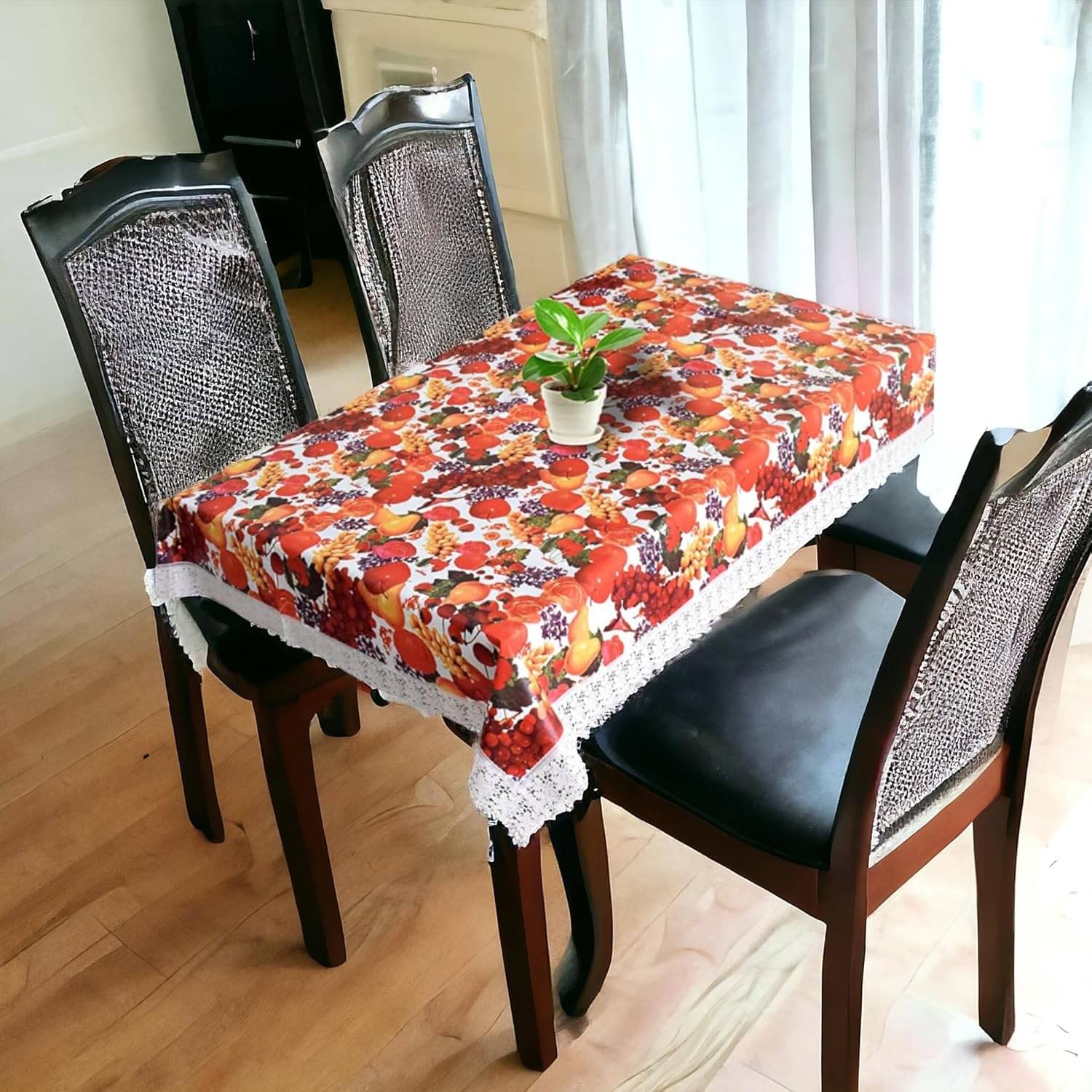CreadCraft Printed PVC 4 Seater Rectangle Table Cover ( 150 x 105 ) cm Pack of 1 Multi CreadCraft Printed PVC 4 Seater Rectangle Table Cover ( 150 x 105 ) cm Pack of 1 Multi