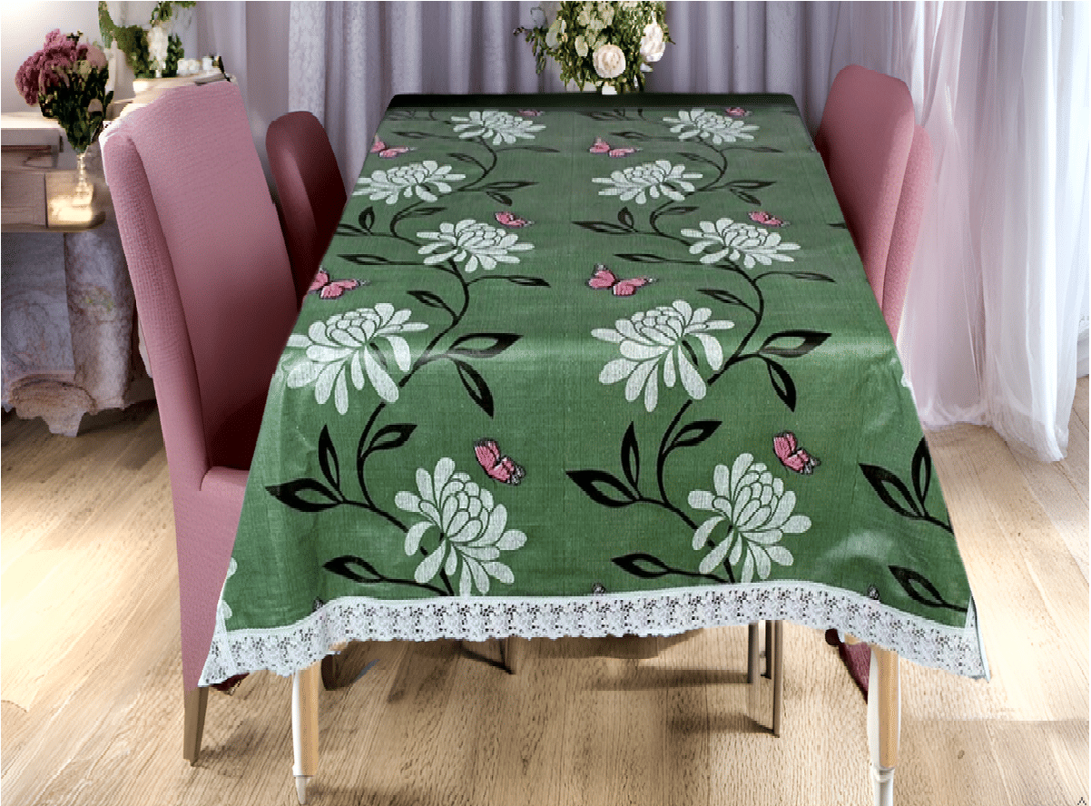 CreadCraft Printed PVC 4 Seater Rectangle Table Cover ( 150 x 105 ) cm Pack of 1 Multi