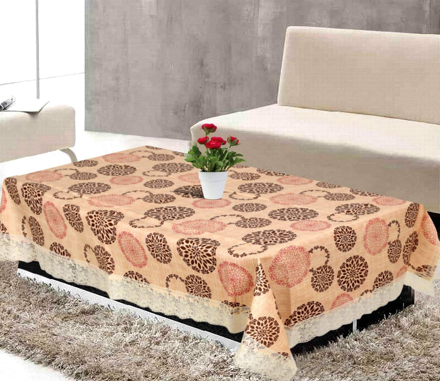 CreadCraft Printed PVC 4 Seater Rectangle Table Cover ( 150 x 105 ) cm Pack of 1 Multi CreadCraft Printed PVC 4 Seater Rectangle Table Cover ( 150 x 105 ) cm Pack of 1 Multi