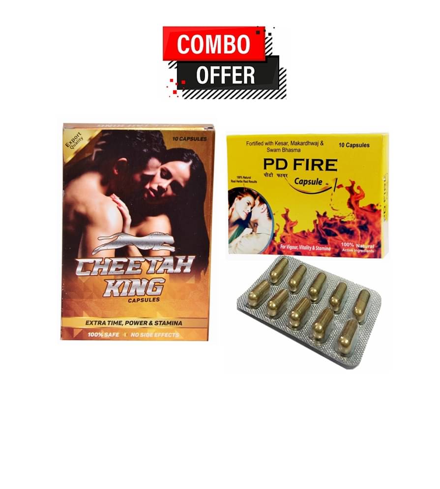 Dr. Chopra Cheetah King Extra Time & Power Capsule 10no.s & Pd Fire Capsule 10no.s 100% Natural PAck of 2 Dr. Chopra Cheetah King Extra Time & Power Capsule 10no.s & Pd Fire Capsule 10no.s 100% Natural PAck of 2