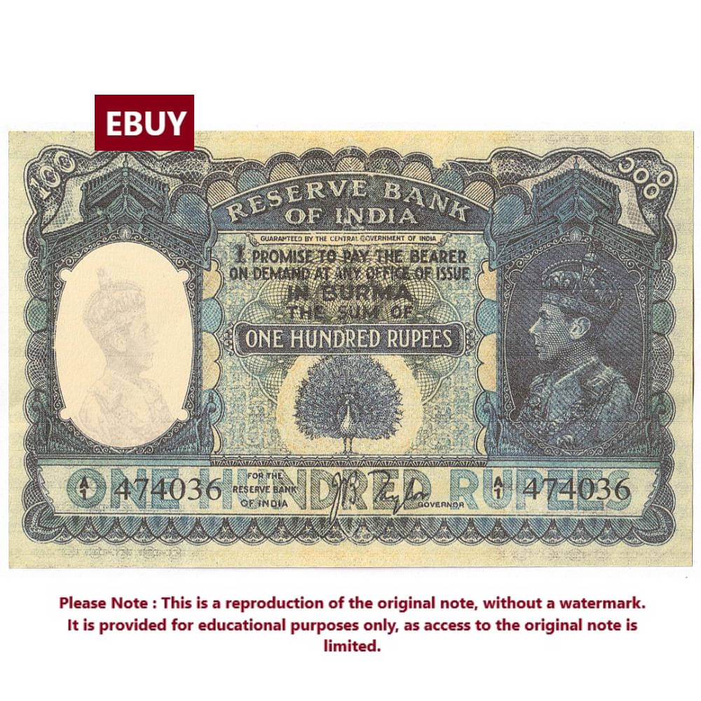 Extremely Rare Big 100 Rupees Burma Issue, Signed By J.B Taylor - India High Quality, Reproduction of old Note Collection Extremely Rare Big 100 Rupees Burma Issue, Signed By J.B Taylor - India High Quality, Reproduction of old Note Collection