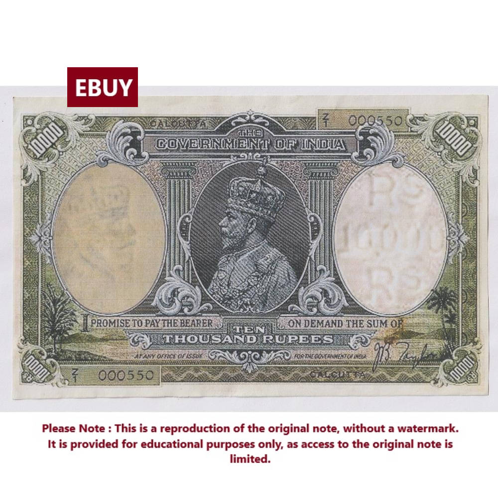 Extremely Rare Big 10000 Rupees Signed By J.B Taylor - British India High Quality, Reproduction of old Note Collection Extremely Rare Big 10000 Rupees Signed By J.B Taylor - British India High Quality, Reproduction of old Note Collection