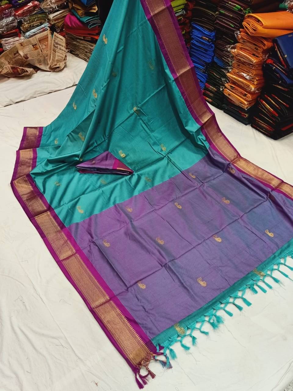FAB SILK Cotton Silk Woven Saree With Unstitched Blouse Piece ( Multicolor8 ) FAB SILK Cotton Silk Woven Saree With Unstitched Blouse Piece ( Multicolor8 )