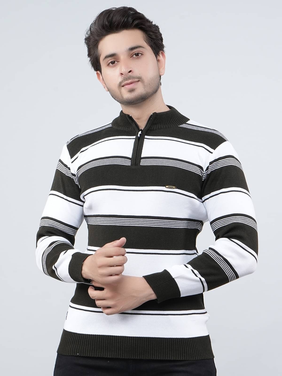 FEVERFEW Cotton Blend V-Neck Men's Full Sleeves Pullover Sweater - Olive ( Pack of 1 )     			FEVERFEW Cotton Blend V-Neck Men's Full Sleeves Pullover Sweater - Olive ( Pack of 1 )