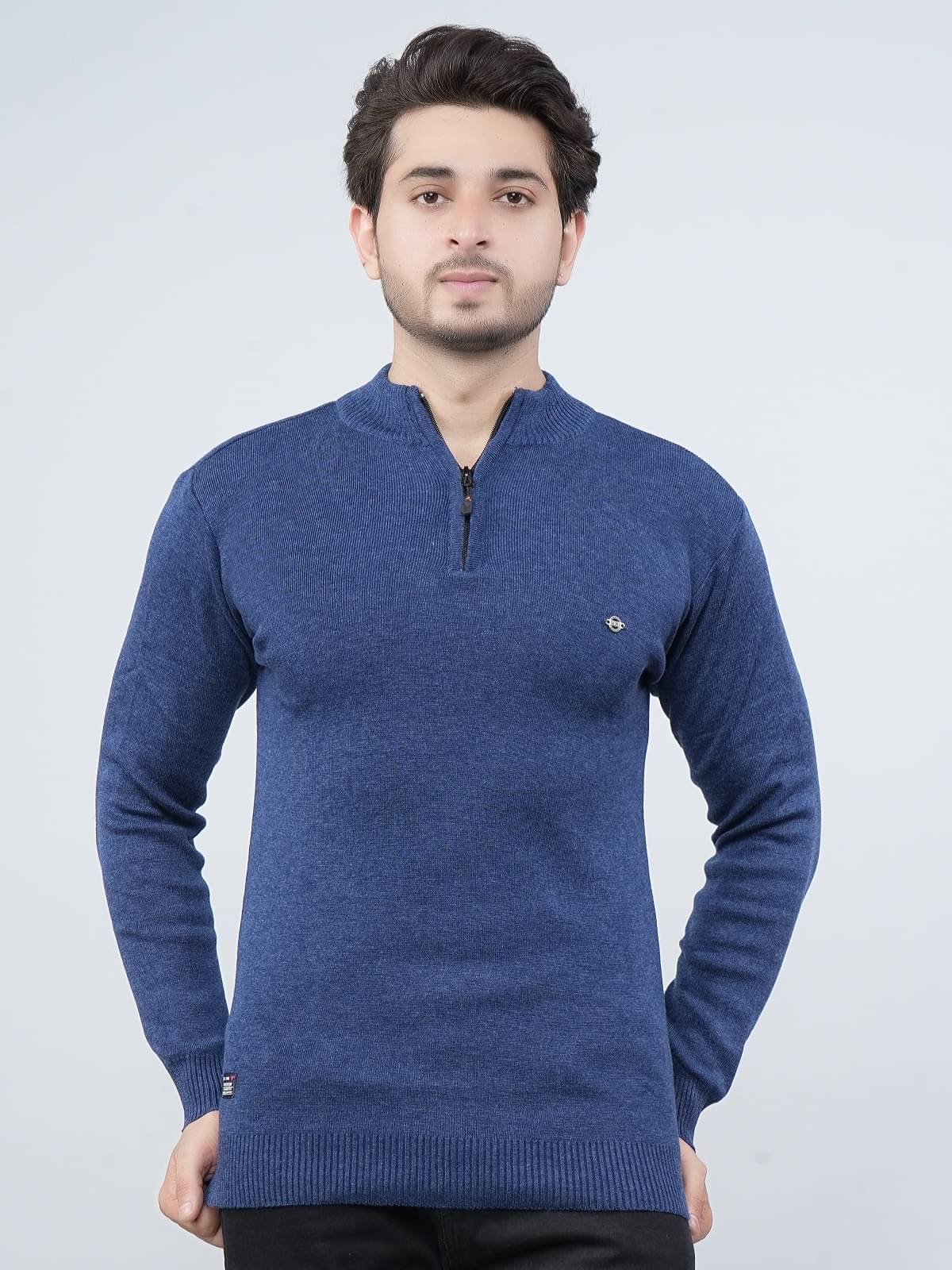 FEVERFEW Cotton Blend V-Neck Men's Full Sleeves Pullover Sweater - Navy ( Pack of 1 ) FEVERFEW Cotton Blend V-Neck Men's Full Sleeves Pullover Sweater - Navy ( Pack of 1 )